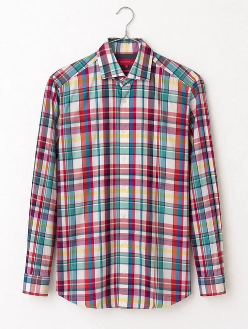 Chemise à carreaux multicolores – Vicomte A. – Taille S (Homme)