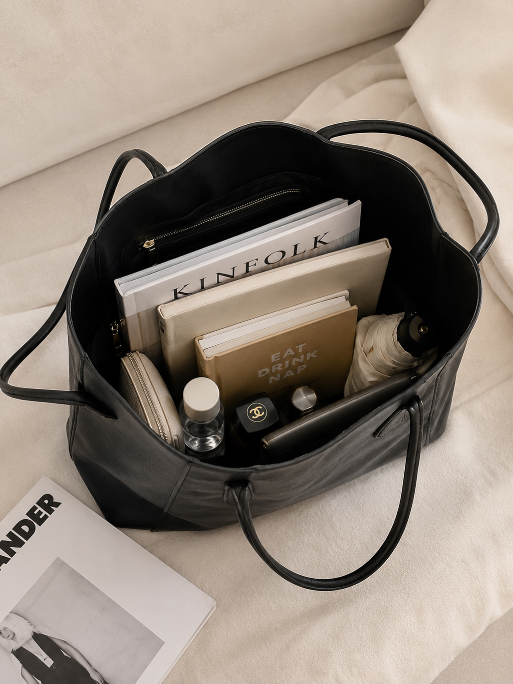 Grand sac cabas noir – Grande capacité