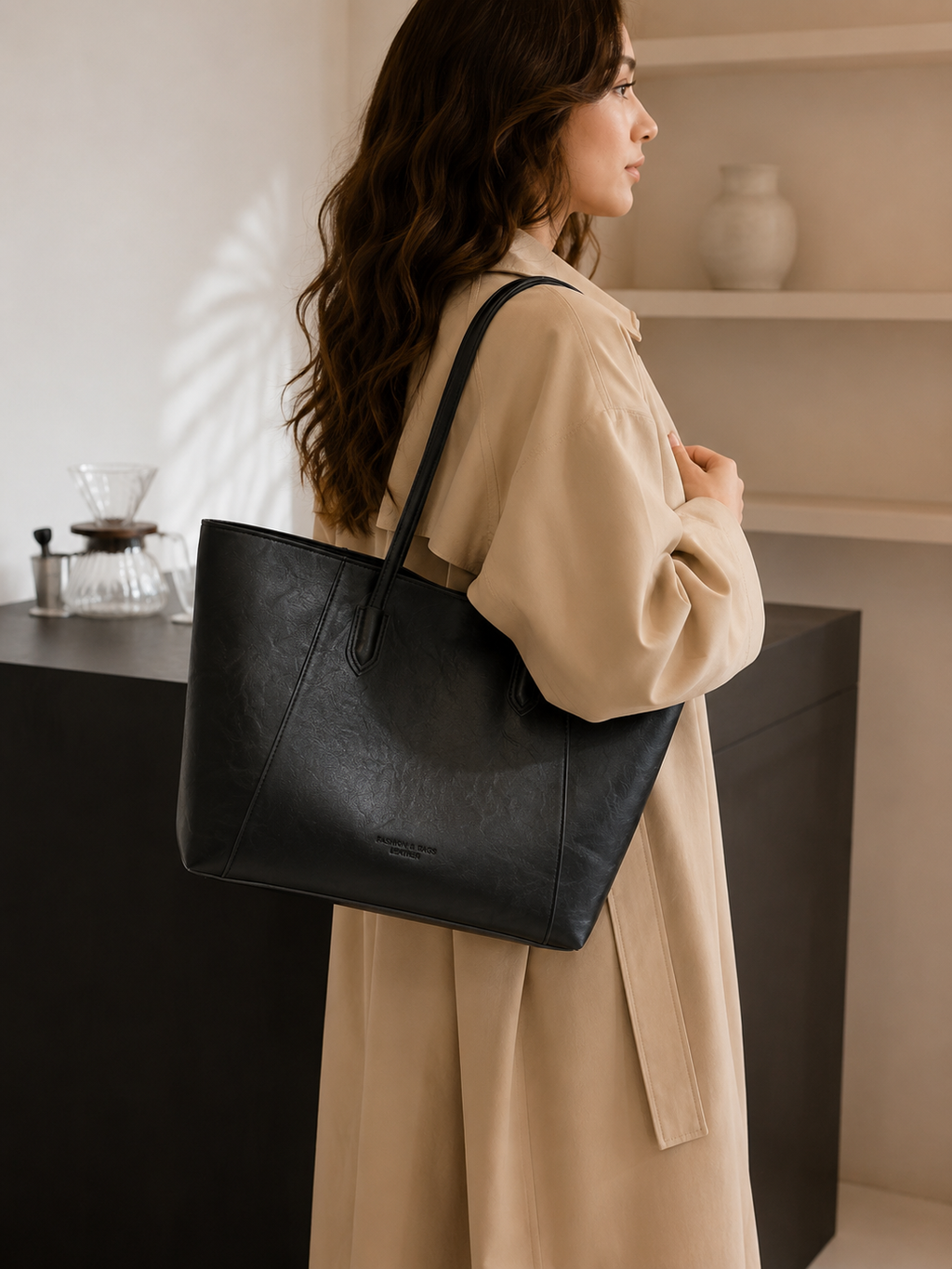 Grand sac cabas noir – Grande capacité