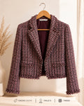 Veste tweed Cache Cache rose poudré