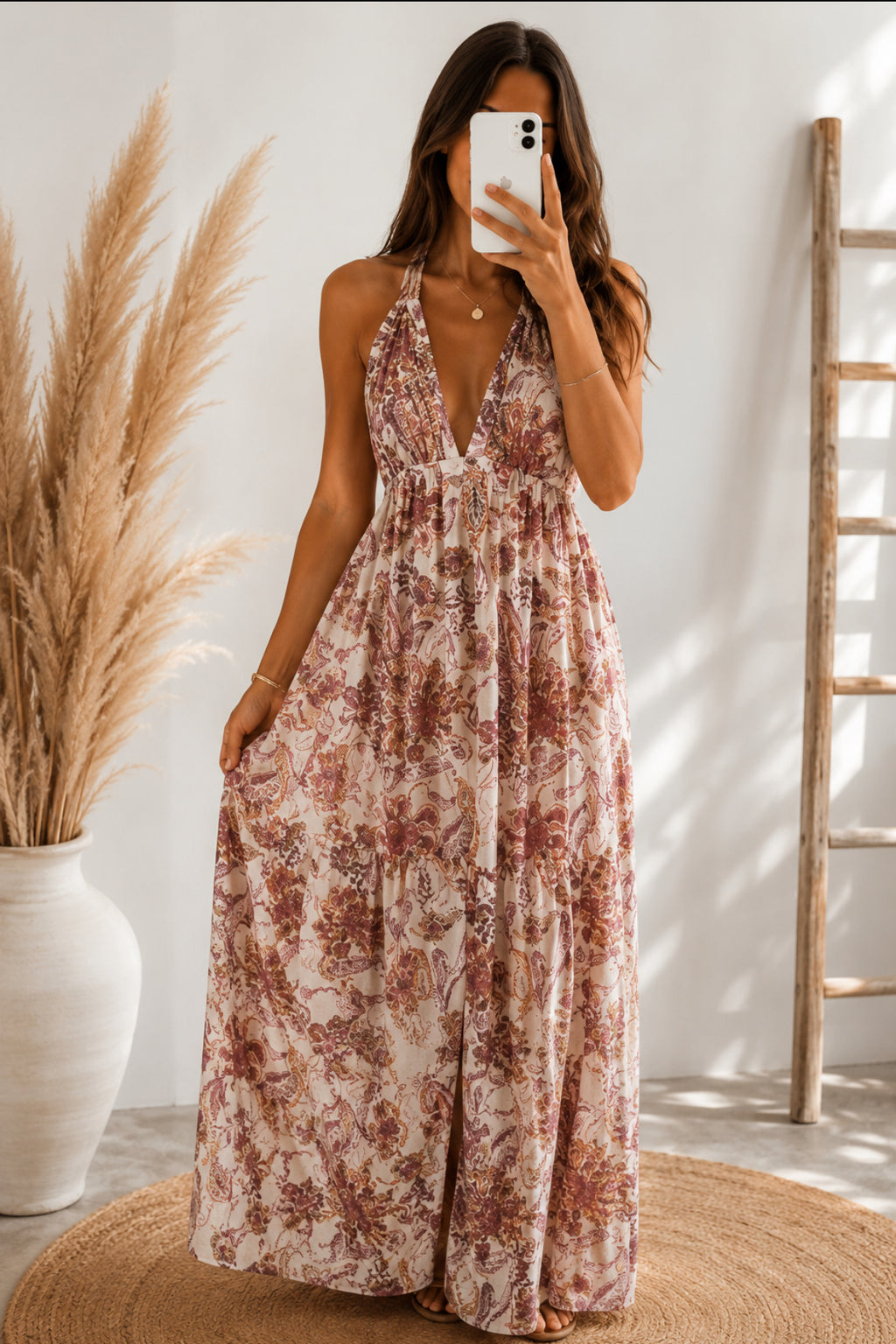 Robe longue imprimée bohème