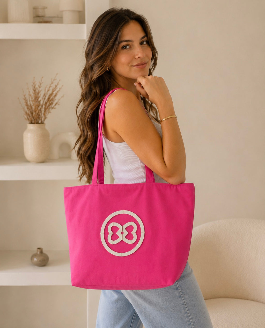 Cabas rose fuchsia tendance – Grand format