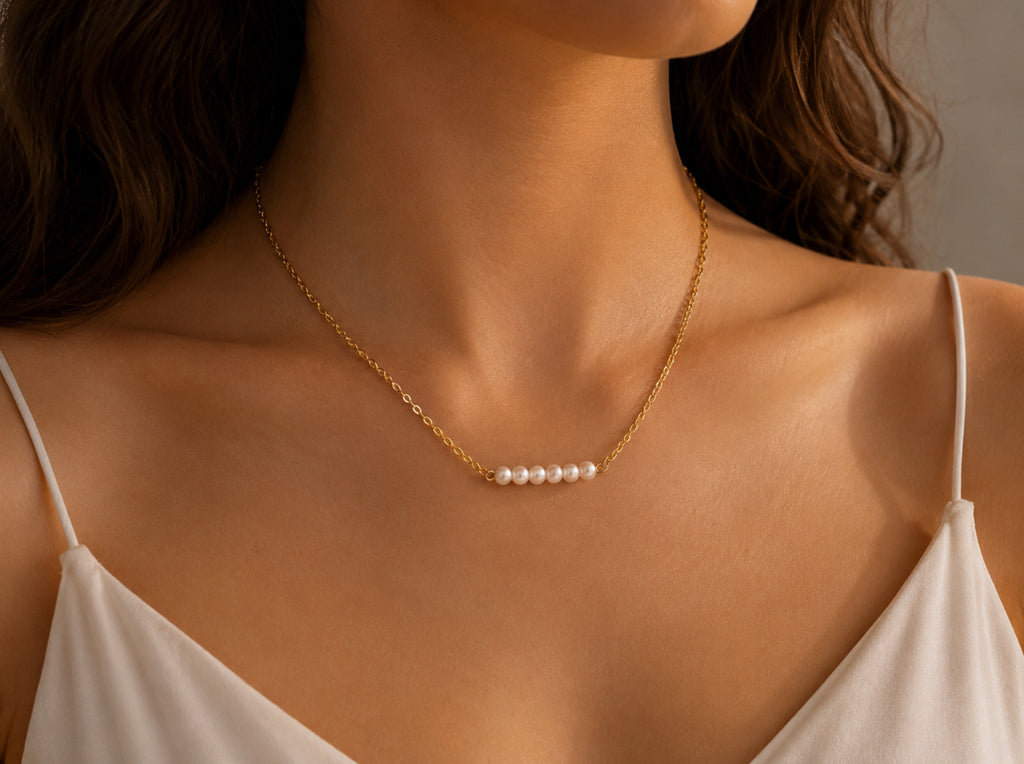 Collier Perles Élégance – Acier Inoxydable