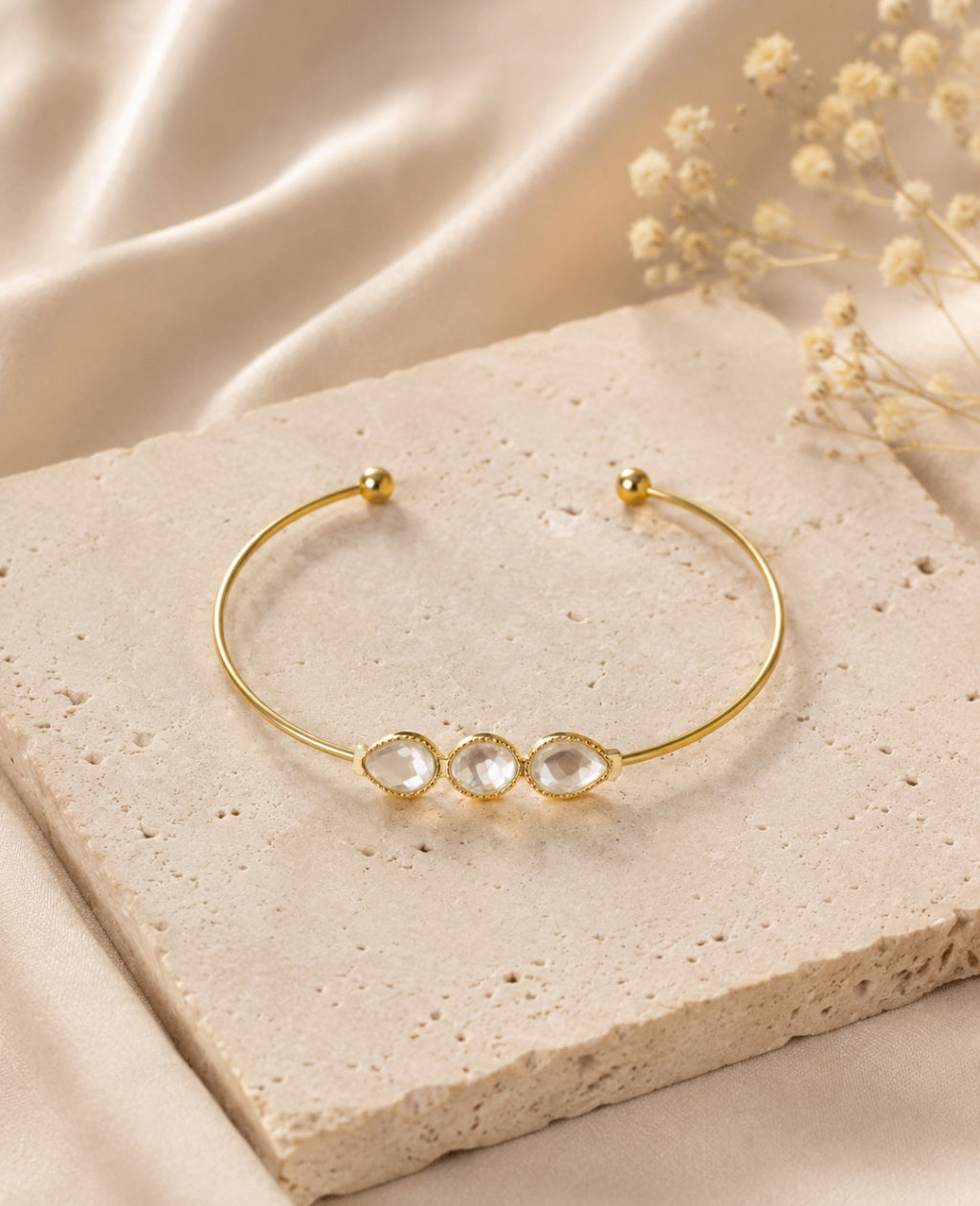 Bracelet Élégance Cristal – Acier Inoxydable