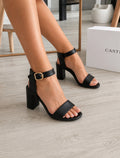 Sandales à Talon Noires Élégance
