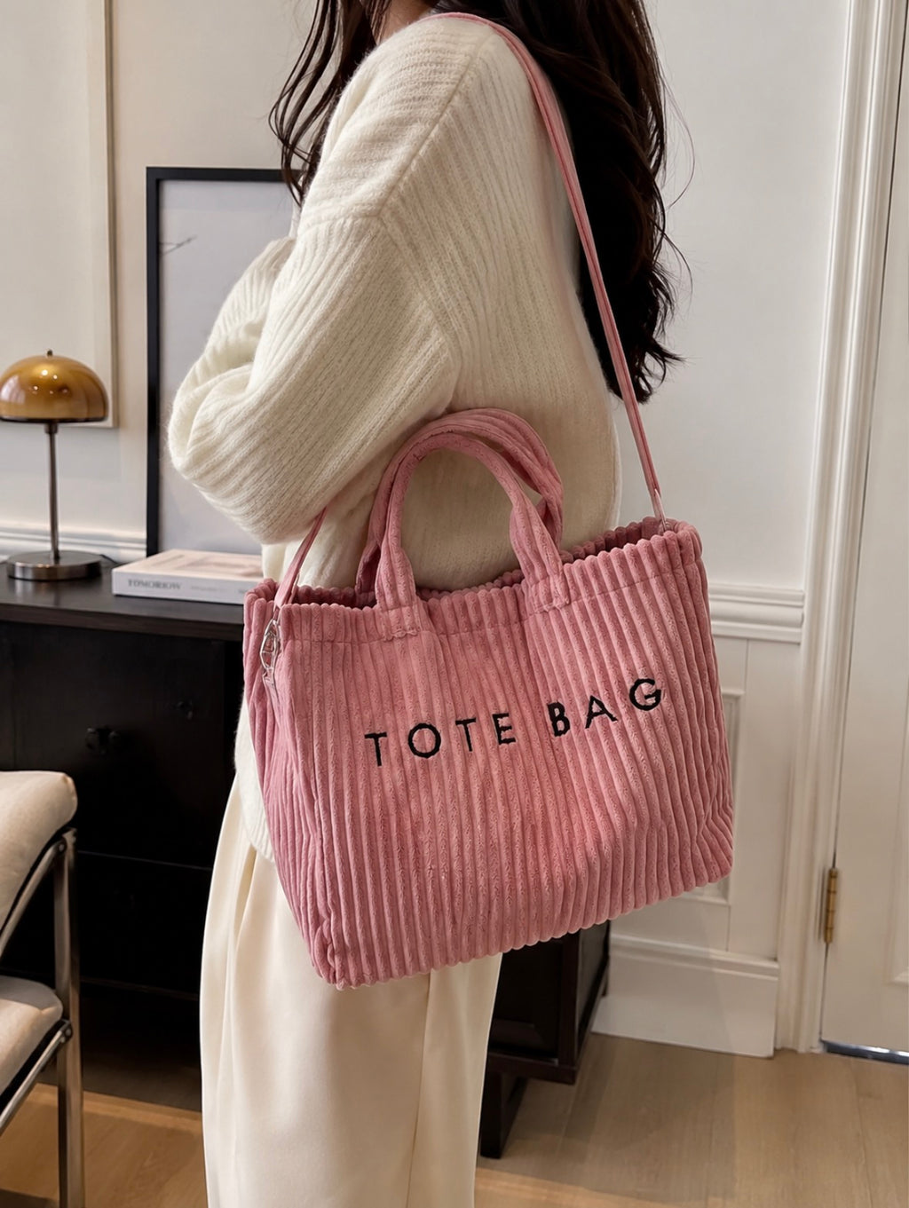 Sac cabas en velours côtelé – Élégance & douceur du quotidien