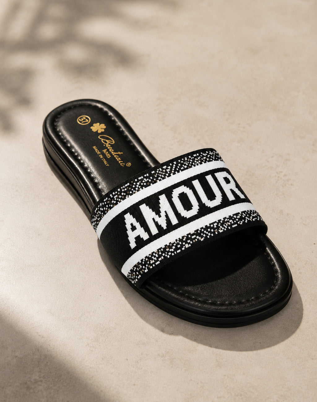 Mules “Amour” Noires Femme