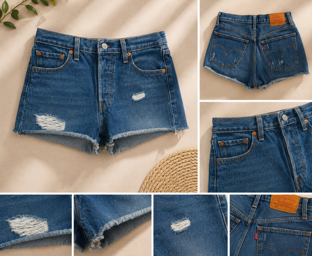 Short Levi’s 501 Premium denim bleu – Taille XS / 34