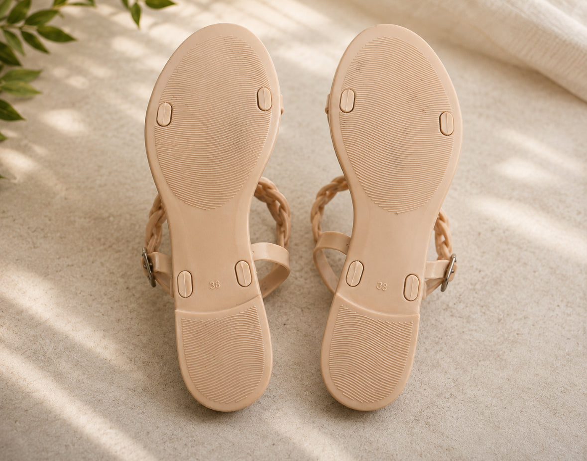 Sandales Ardene à maillons – Beige nude – Taille 38