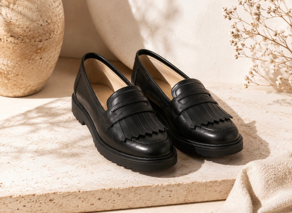 Mocassins noirs à franges
