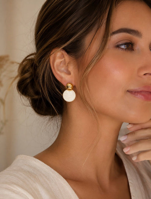 Round Pearlescent Earrings – Timeless Elegance