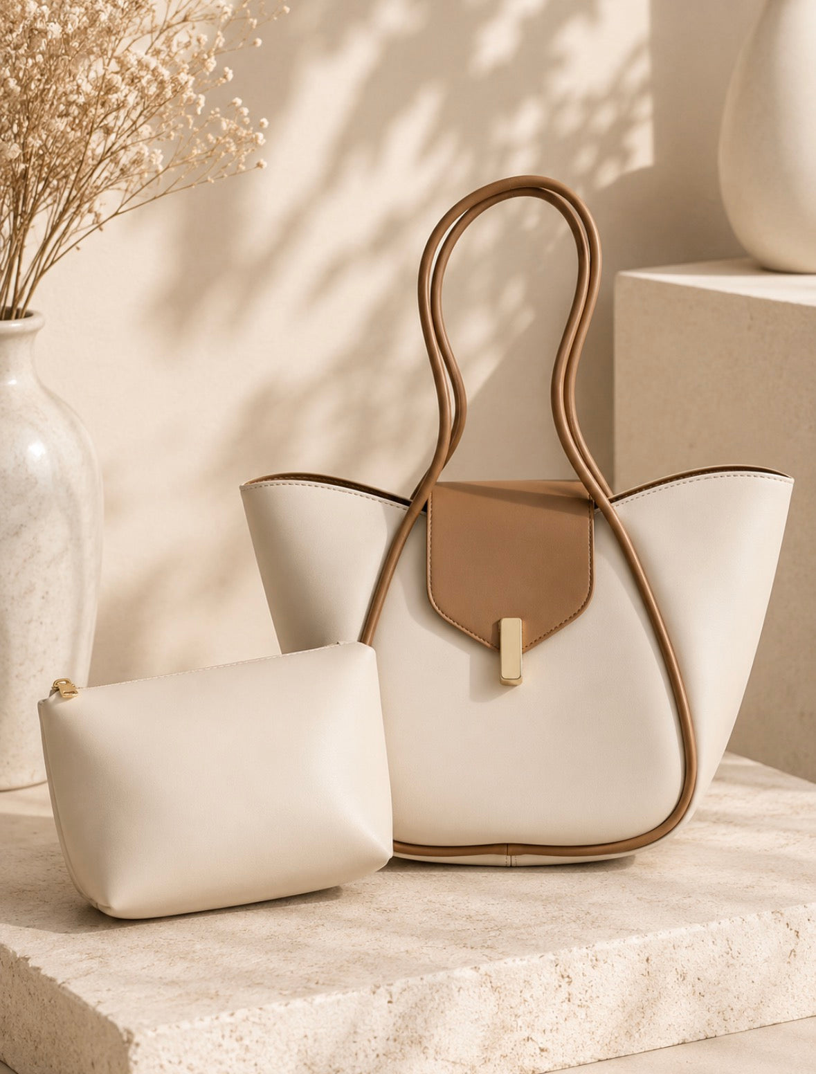 Sac Cabas 2-en-1 – Avec pochette assortie