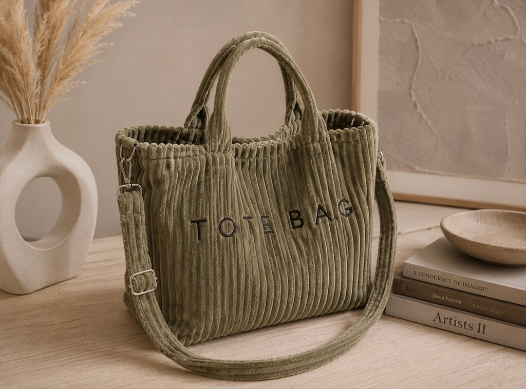 Sac cabas en velours côtelé – Élégance & douceur du quotidien