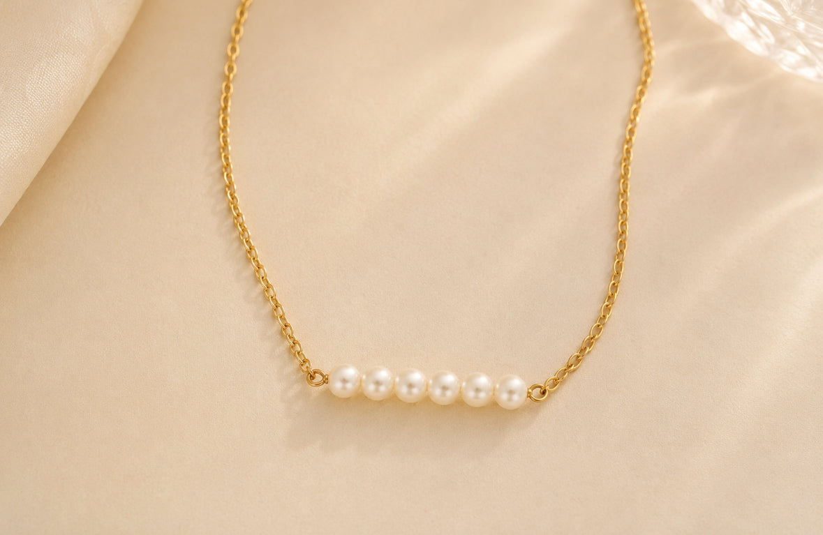 Collier Perles Élégance – Acier Inoxydable