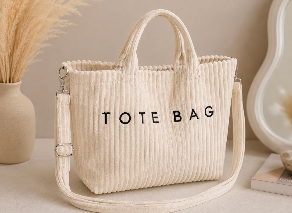 Sac cabas en velours côtelé – Élégance & douceur du quotidien