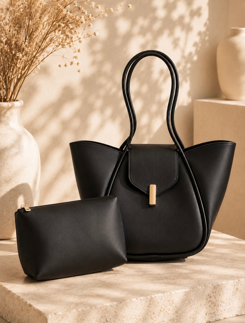 Sac Cabas 2-en-1 – Avec pochette assortie
