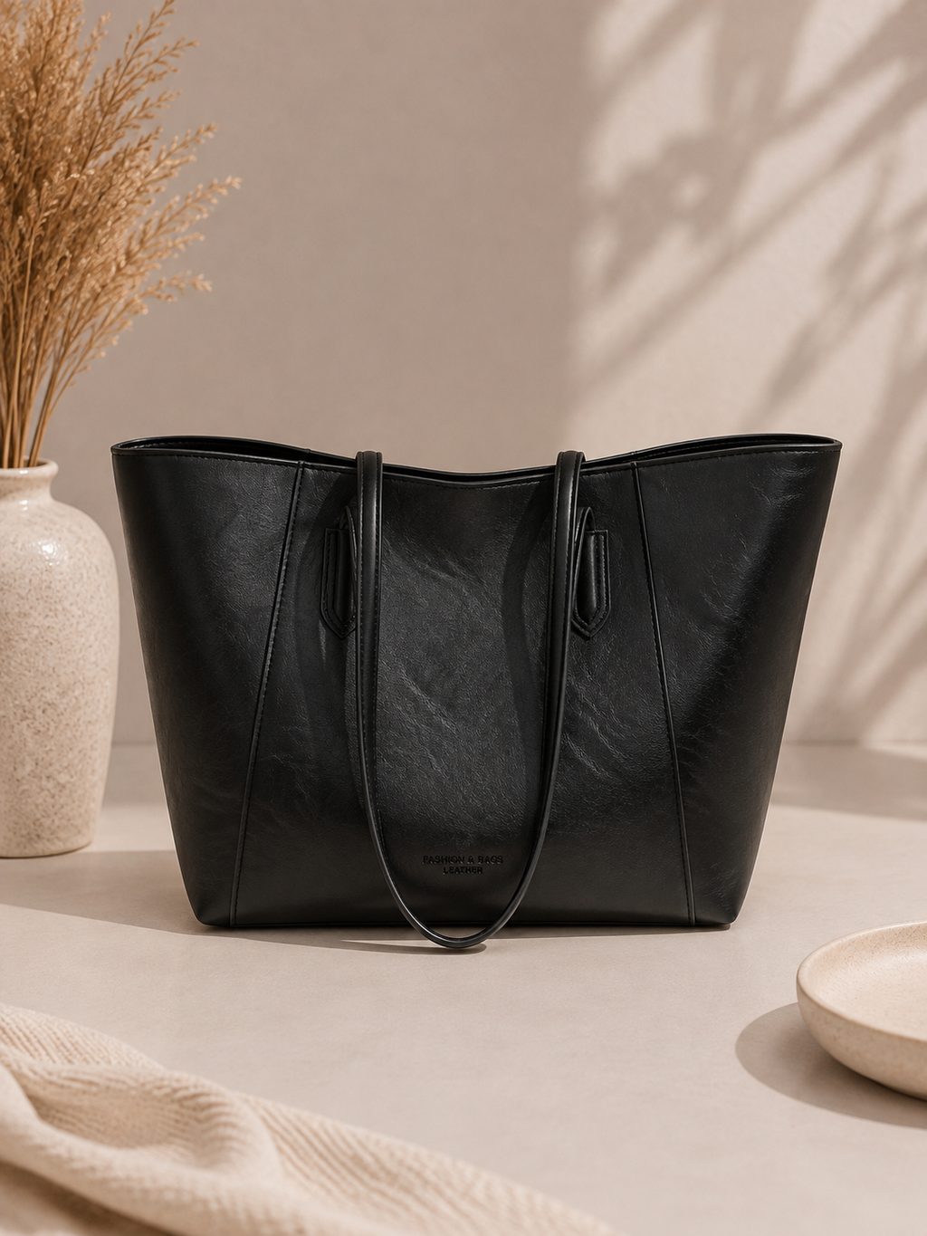 Grand sac cabas noir – Grande capacité