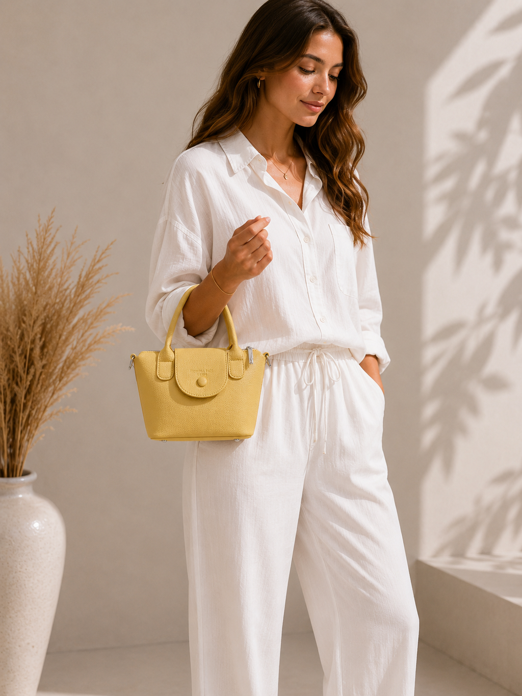 Sac Luna – Porté main & bandoulière (Jaune)
