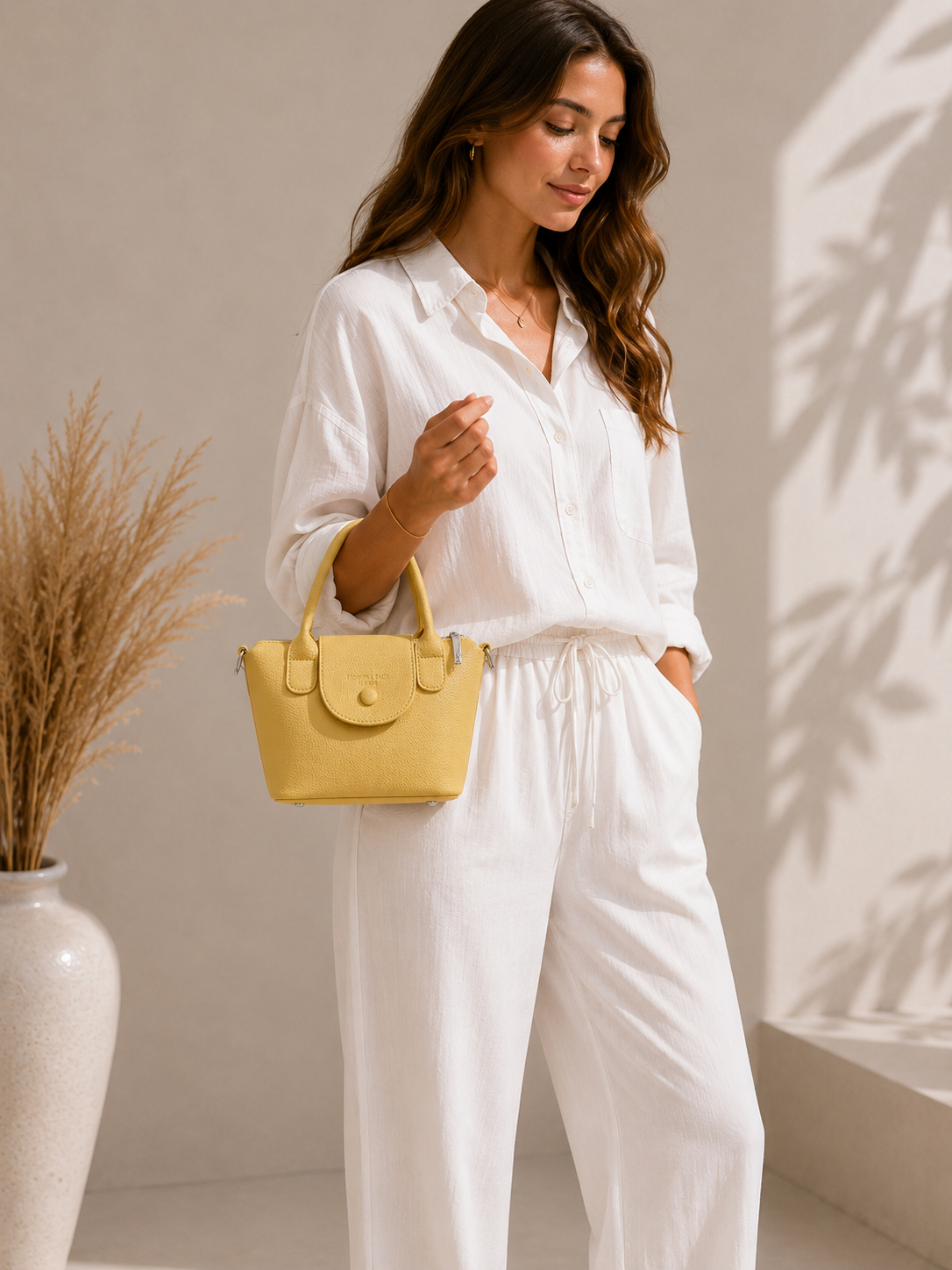 Sac Luna – Porté main & bandoulière (Jaune)
